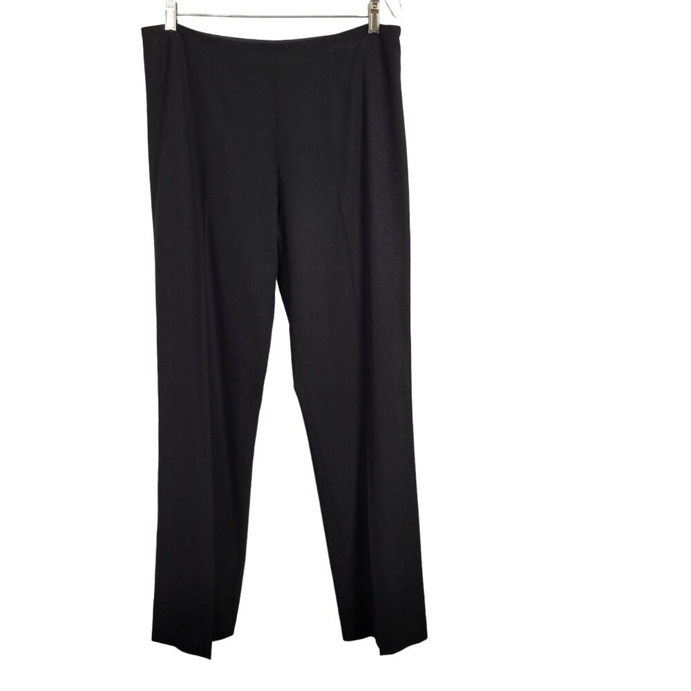 Ralph Lauren Womens Black Label Sz 12 Pants Career Flat Front Side Zip Wide Leg - Picture 1 of 10